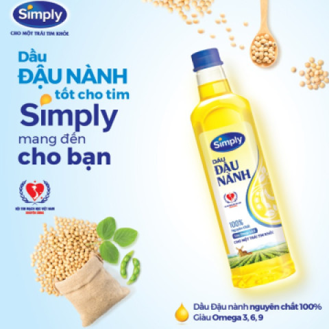 Dầu đậu nành nguyên chất Simply 1L
