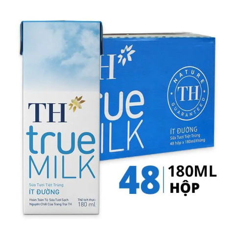 Sữa tươi tiệt trùng ít đường TH true MILK 180ml