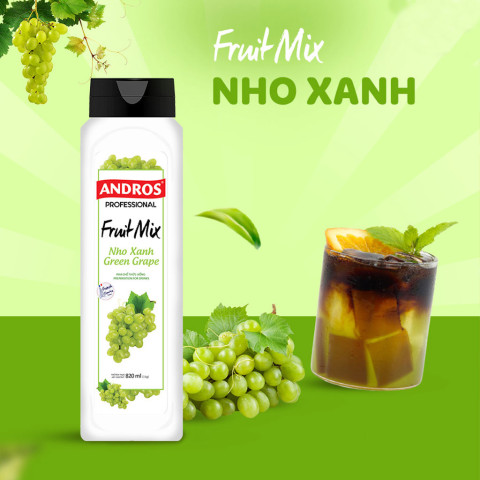 Sinh tố Andros Fruit Mix Nho Xanh 820ml