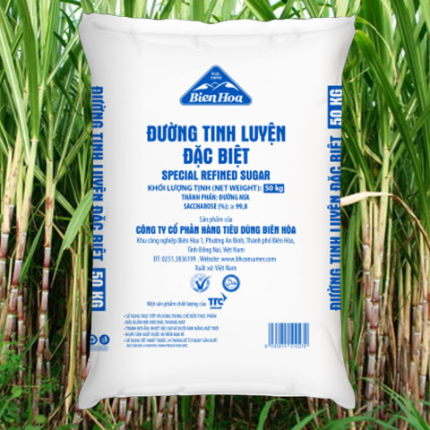 Đường tinh luyện biên hòa bao 50kg