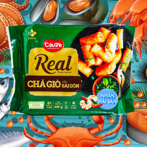 Chả giò kiểu Sài Gòn Real hải sản Cầu Tre 400g