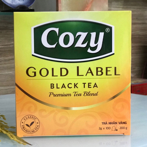 Trà đen Cozy Nhãn Vàng 200g (100 túi x 2g)