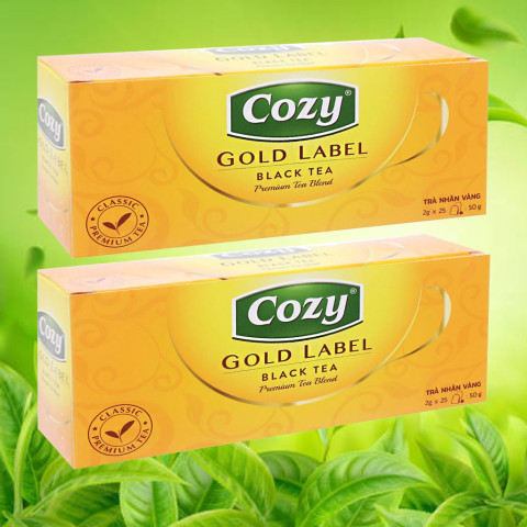 Trà đen Cozy Nhãn Vàng 50g (25 túi x 2g)