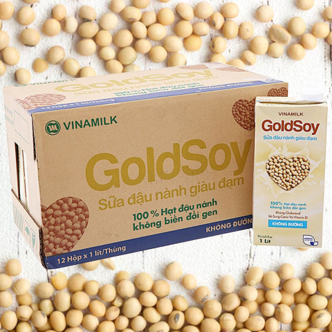Sữa đậu nành không đường Vinamilk Goldsoy 1L