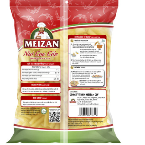 Nui cao cấp Meizan ống dài 200g