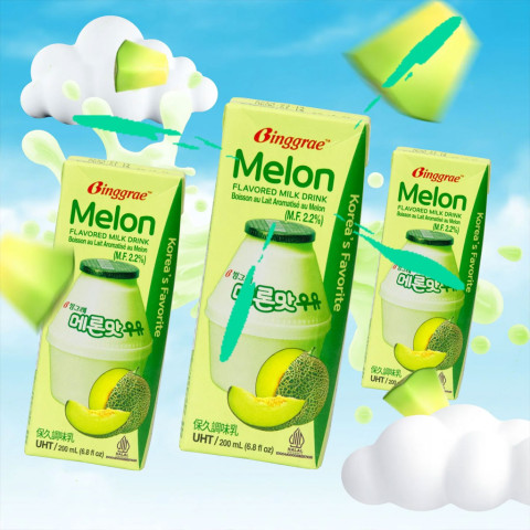 Sữa tươi tiệt trùng hương dưa lưới Binggrae 200ml