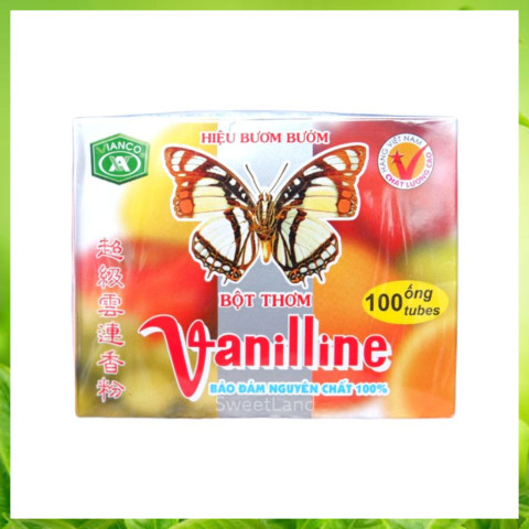Bột thơm Vanilline Con Bươm Bướm hộp giấy 100 ống