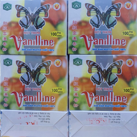 Bột thơm Vanilline Con Bươm Bướm hộp giấy 100 ống