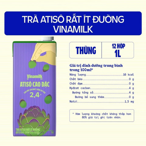 Trà Atiso cao đặc ít đường Vinamilk 1lít