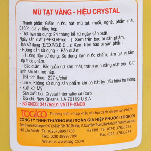 Mù tạt vàng Crystal 454g