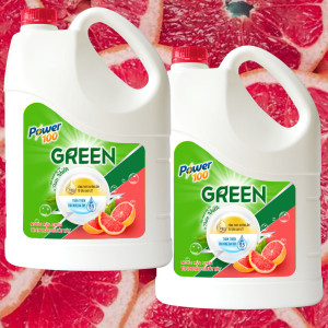 Nước Rửa Chén Power100 Green Tinh Dầu Bưởi Tây 3.6kg
