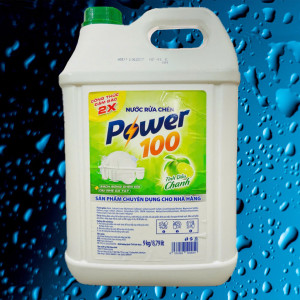 Nước rửa chén POWER100 tinh dầu chanh can 9kg