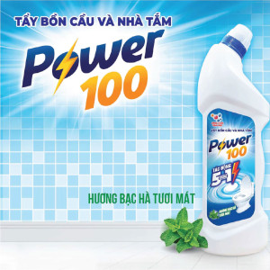 Nước tẩy bồn cầu và nhà tắm Power100 Hương Bạc Hà 900ml