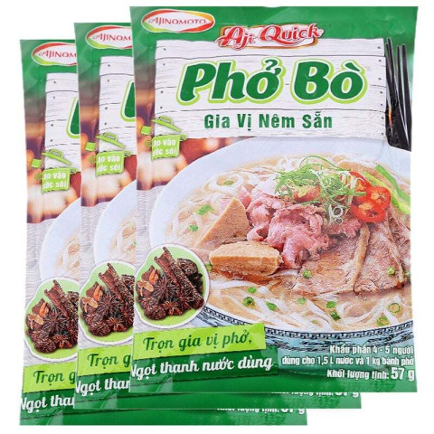 Gia vị nêm sẵn Aji-Quick phở bò 57g