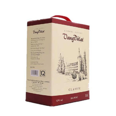 Rượu vang đỏ hộp giấy Vang Đà Lạt 3L