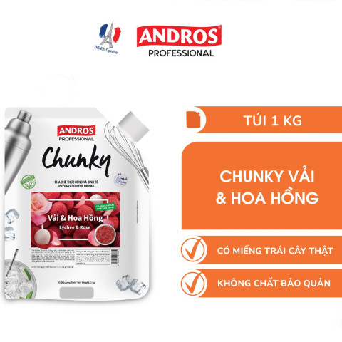 Mứt Vải & Hoa Hồng Andros Chunky 1kg
