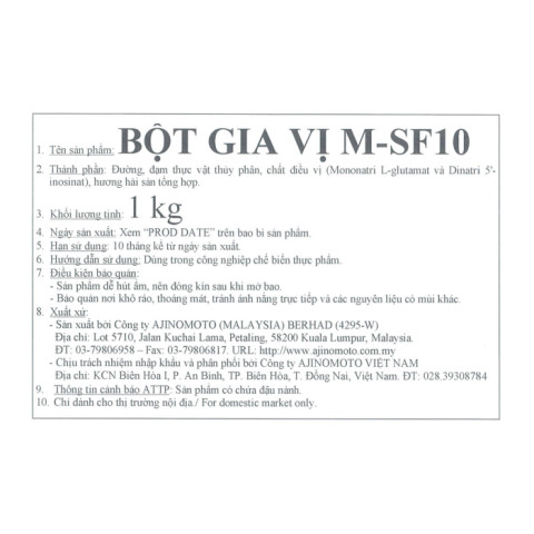 Bột gia vị M-SF10 gói 1kg