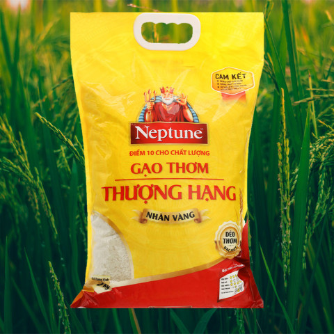 Gạo thơm thượng hạng Neptune nhãn vàng túi 5kg