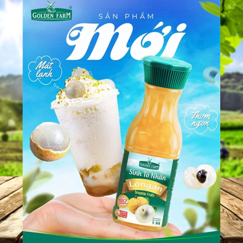 Sinh Tố Nhãn Golden Farm 1 lít