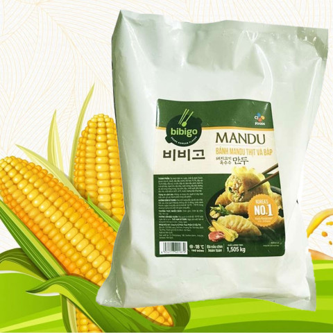 Bánh xếp Mandu CJ Bibigo nhân thịt và bắp 1505gr