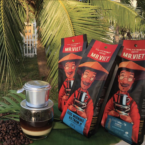 Cà phê hạt rang xay Mr. Viet 250g