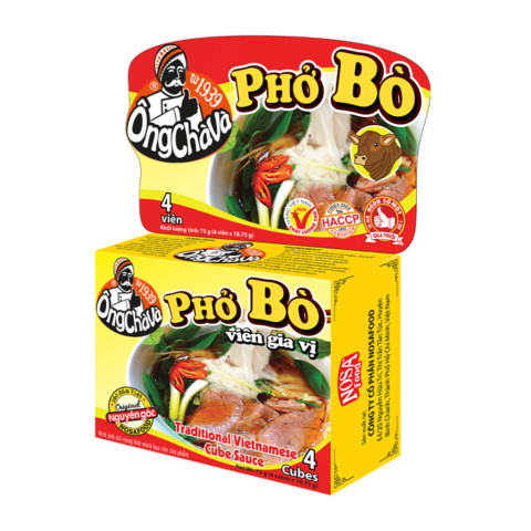 Viên Gia Vị Phở Bò Nosa Food Hộp 75gr 4 Viên