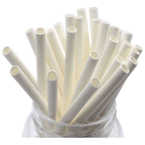 Ống hút giấy trắng size 6mm x 197mm