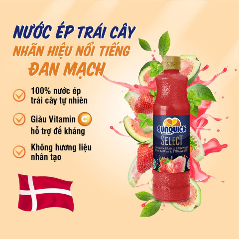 Nước Ép Cô Đặc Ổi và Dâu Sunquick 700ml