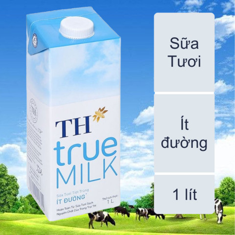 Sữa tươi tiệt trùng ít đường TH true MILK 1 lít