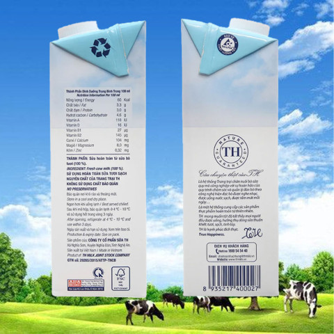 Sữa tươi tiệt trùng ít đường TH true MILK 1 lít