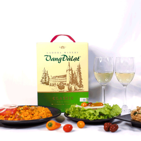 Vang Trắng Đà Lạt Classic White Wine hộp 3L