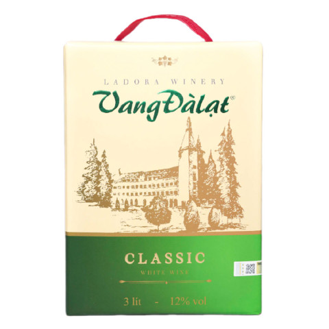 Vang Trắng Đà Lạt Classic White Wine hộp 3L