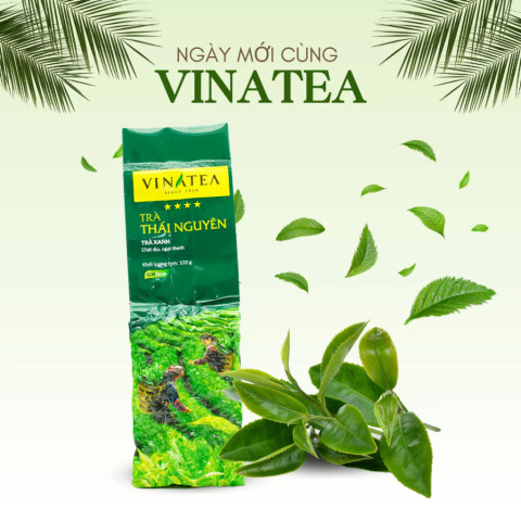 Trà xanh Thái Nguyên sợi rời túi HCk Vinatea 100g 