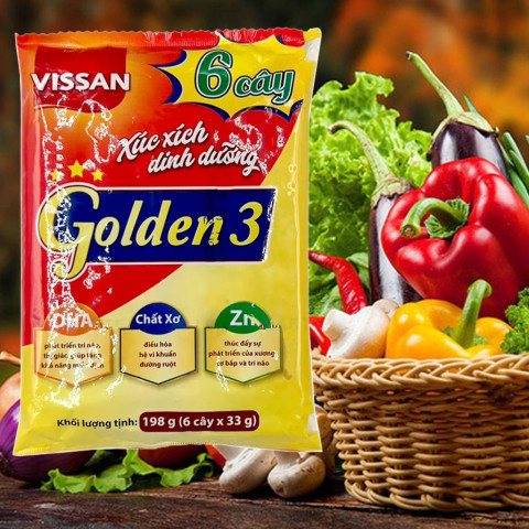 Xúc Xích Dinh Dưỡng Golden 3 Vissan 198gr