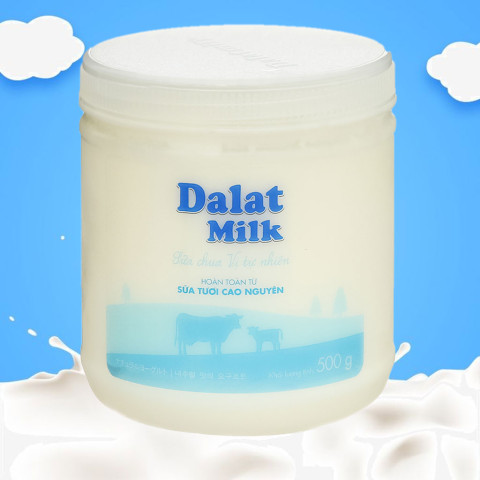 Sữa chua ăn Dalat Milk vị tự nhiên hộp 500g