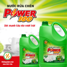 Nước Rửa Chén Power100 Hương Trà Xanh 3.5 lít